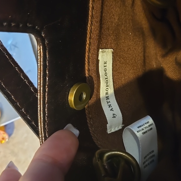 Anthropologie Metallic Copper Bronze 100% Sheep Leather Versatile Bag - Picture 8 of 10